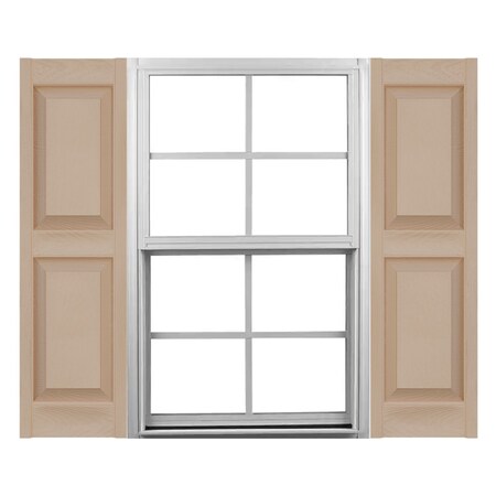 Ekena Millwork Mid-America Vinyl, Custom Two Equal Panels, Raised Panel Shutters, P21475023 P21475023